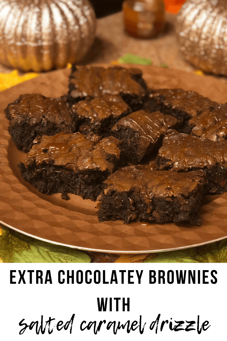 Extra Chocolatey Brownies with Salted Caramel Drizzle | www.thevegasmom.com