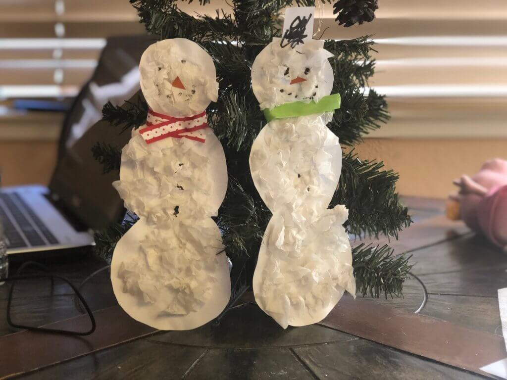 Tissue Paper Snowman Craft | www.thevegasmom.com